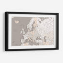 Mapa de Europa con alto detalle en neutrales - Rosana Laiz Blursbyai | Cuadro decorativo de Canvas Lab