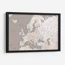 Mapa de Europa con alto detalle en neutrales - Rosana Laiz Blursbyai | Cuadro decorativo de Canvas Lab