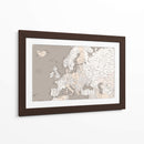 Mapa de Europa con alto detalle en neutrales - Rosana Laiz Blursbyai | Cuadro decorativo de Canvas Lab