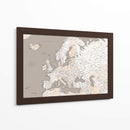 Mapa de Europa con alto detalle en neutrales - Rosana Laiz Blursbyai | Cuadro decorativo de Canvas Lab