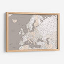 Mapa de Europa con alto detalle en neutrales - Rosana Laiz Blursbyai | Cuadro decorativo de Canvas Lab
