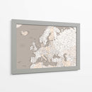 Mapa de Europa con alto detalle en neutrales - Rosana Laiz Blursbyai | Cuadro decorativo de Canvas Lab