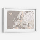 Mapa de Europa con alto detalle en neutrales - Rosana Laiz Blursbyai | Cuadro decorativo de Canvas Lab