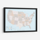 United States - Mapa aislado con estados y capitales estatales - Rosana Laiz Blursbyai | Cuadro decorativo de Canvas Lab