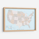 United States - Mapa aislado con estados y capitales estatales - Rosana Laiz Blursbyai | Cuadro decorativo de Canvas Lab