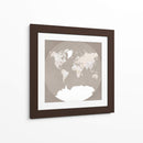 El mapa mundial en un círculo de color marrón apagado - Rosana Laiz Blursbyai | Cuadro decorativo de Canvas Lab