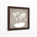El mapa mundial en un círculo de color marrón apagado - Rosana Laiz Blursbyai | Cuadro decorativo de Canvas Lab