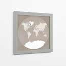 El mapa mundial en un círculo de color marrón apagado - Rosana Laiz Blursbyai | Cuadro decorativo de Canvas Lab