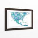 Mapa acuático de los Estados Unidos y el mar Caribe - Rosana Laiz Blursbyai | Cuadro decorativo de Canvas Lab