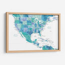 Mapa acuático de los Estados Unidos y el mar Caribe - Rosana Laiz Blursbyai | Cuadro decorativo de Canvas Lab