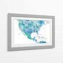 Mapa acuático de los Estados Unidos y el mar Caribe - Rosana Laiz Blursbyai | Cuadro decorativo de Canvas Lab