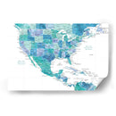 Mapa acuático de los Estados Unidos y el mar Caribe - Rosana Laiz Blursbyai | Cuadro decorativo de Canvas Lab