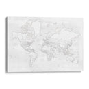 Mapa mundial detallado con ciudades blancas Maeli - Rosana Laiz Blursbyai | Cuadro decorativo de Canvas Lab