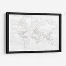 Mapa mundial detallado con ciudades blancas Maeli - Rosana Laiz Blursbyai | Cuadro decorativo de Canvas Lab