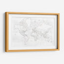Mapa mundial detallado con ciudades blancas Maeli - Rosana Laiz Blursbyai | Cuadro decorativo de Canvas Lab