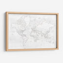 Mapa mundial detallado con ciudades blancas Maeli - Rosana Laiz Blursbyai | Cuadro decorativo de Canvas Lab