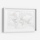 Mapa mundial detallado con ciudades blancas Maeli - Rosana Laiz Blursbyai | Cuadro decorativo de Canvas Lab