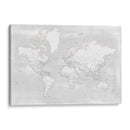 Mapa mundial detallado con ciudades neutrales Maeli - Rosana Laiz Blursbyai | Cuadro decorativo de Canvas Lab