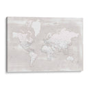 Mapa mundial detallado con ciudades cálidas Maeli - Rosana Laiz Blursbyai | Cuadro decorativo de Canvas Lab