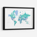 Mapa mundial detallado con ciudades aguas del Caribe - Rosana Laiz Blursbyai | Cuadro decorativo de Canvas Lab