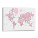 Mapa mundial detallado con ciudades Melit - Rosana Laiz Blursbyai | Cuadro decorativo de Canvas Lab