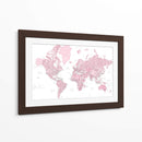 Mapa mundial detallado con ciudades Melit - Rosana Laiz Blursbyai | Cuadro decorativo de Canvas Lab