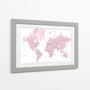 Mapa mundial detallado con ciudades Melit - Rosana Laiz Blursbyai | Cuadro decorativo de Canvas Lab