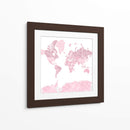 Mapa mundial de acuarela rosa con países delineados Melit - Rosana Laiz Blursbyai | Cuadro decorativo de Canvas Lab