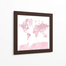 Mapa mundial de acuarela rosa con países delineados Melit - Rosana Laiz Blursbyai | Cuadro decorativo de Canvas Lab