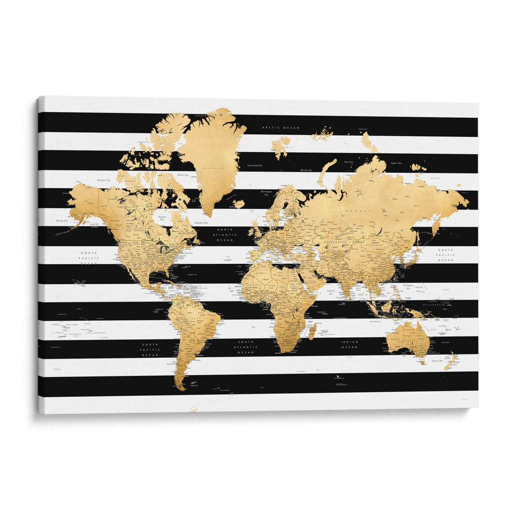 Mapa mundial detallado con ciudades Harper - Rosana Laiz Blursbyai | Cuadro decorativo de Canvas Lab