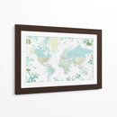 Mapa mundial detallado con ciudades y flores Marie - Rosana Laiz Blursbyai | Cuadro decorativo de Canvas Lab