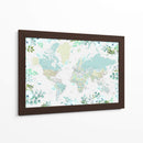 Mapa mundial detallado con ciudades y flores Marie - Rosana Laiz Blursbyai | Cuadro decorativo de Canvas Lab