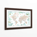 Mapa mundial floral detallado con ciudades Leanne - Rosana Laiz Blursbyai | Cuadro decorativo de Canvas Lab