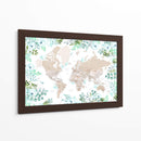 Mapa mundial floral detallado con ciudades Leanne - Rosana Laiz Blursbyai | Cuadro decorativo de Canvas Lab