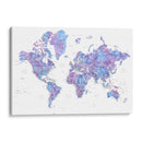 Mapa mundial detallado con ciudades Raúl - Rosana Laiz Blursbyai | Cuadro decorativo de Canvas Lab