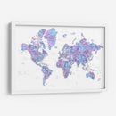 Mapa mundial detallado con ciudades Raúl - Rosana Laiz Blursbyai | Cuadro decorativo de Canvas Lab