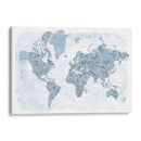 Mapa mundial detallado con ciudades Jacq - Rosana Laiz Blursbyai | Cuadro decorativo de Canvas Lab