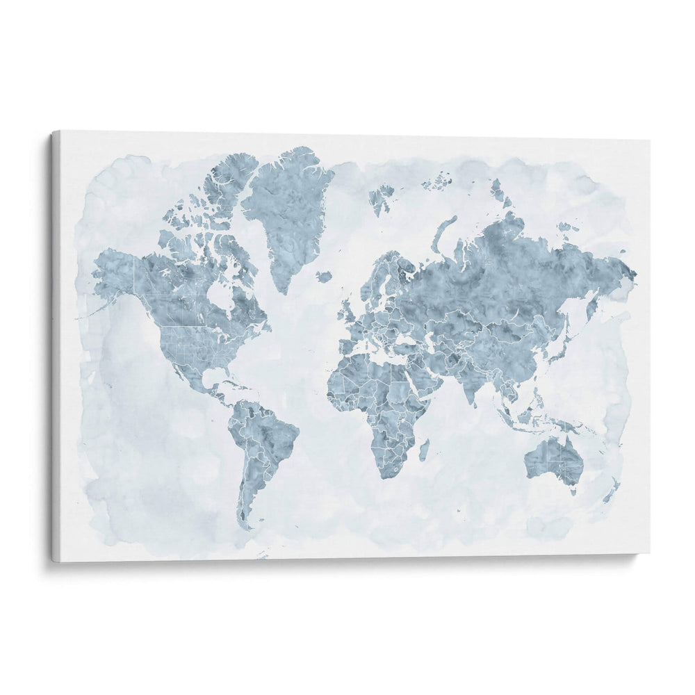 Mapa mundial con los países delineados Jacq - Rosana Laiz Blursbyai | Cuadro decorativo de Canvas Lab