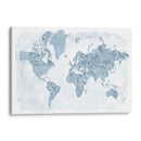 Mapa mundial con los países delineados Jacq - Rosana Laiz Blursbyai | Cuadro decorativo de Canvas Lab