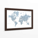 Mapa mundial detallado con ciudades Ninian - Rosana Laiz Blursbyai | Cuadro decorativo de Canvas Lab