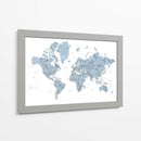Mapa mundial detallado con ciudades Ninian - Rosana Laiz Blursbyai | Cuadro decorativo de Canvas Lab