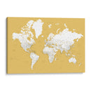 Mapa mundial detallado con ciudades Andrew - Rosana Laiz Blursbyai | Cuadro decorativo de Canvas Lab