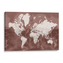 Mapa mundial detallado con ciudades Hikmat - Rosana Laiz Blursbyai | Cuadro decorativo de Canvas Lab