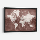 Mapa mundial detallado con ciudades Hikmat - Rosana Laiz Blursbyai | Cuadro decorativo de Canvas Lab