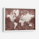 Mapa mundial detallado con ciudades Hikmat - Rosana Laiz Blursbyai | Cuadro decorativo de Canvas Lab