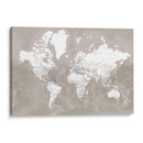 Mapa mundial detallado con ciudades Orien - Rosana Laiz Blursbyai | Cuadro decorativo de Canvas Lab