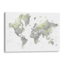 Mapa mundial detallado con ciudades Hollace - Rosana Laiz Blursbyai | Cuadro decorativo de Canvas Lab