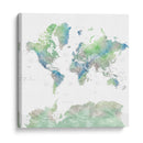 Mapa mundial detallado con ciudades Declan - Rosana Laiz Blursbyai | Cuadro decorativo de Canvas Lab