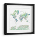 Mapa mundial detallado con ciudades Declan - Rosana Laiz Blursbyai | Cuadro decorativo de Canvas Lab