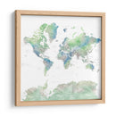 Mapa mundial detallado con ciudades Declan - Rosana Laiz Blursbyai | Cuadro decorativo de Canvas Lab